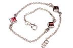 1521: Silver Setting red garnet anklets