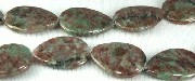 5696: Beaded Red, Green red-green quartz beads