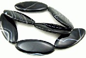Design 5704: Black banded onyx coin beads