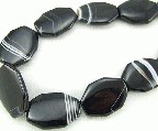5705: Beaded Black banded onyx beads