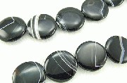 5706: Beaded Black banded onyx beads