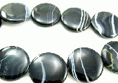 5707: Beaded Black banded onyx beads