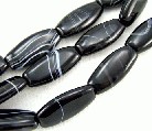 5708: Beaded Black banded onyx beads