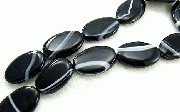 5711: Beaded Black banded onyx beads