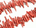 5726: Beaded Red sponge coral  chips beads
