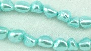 5805: Beaded Blue mother-of-pearl  nuggets beads