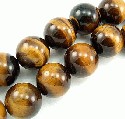 5818: Beaded Brown tiger eye  round beads