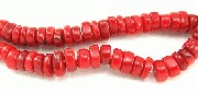 5844: Beaded Red dyed coral beads