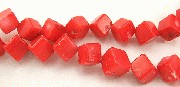 5847: Beaded Red dyed coral beads