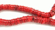 5849: Beaded Red dyed coral beads