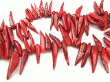 5853: Beaded Red dyed coral beads