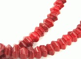 5855: Beaded Red dyed coral beads