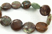 5932: Beaded Green, Brown green opalite beads
