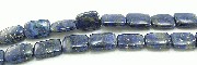 5961: Beaded Blue lapis lazuli  rectangular beads