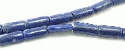 5962: Beaded Blue lapis lazuli  tube beads
