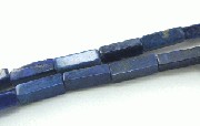 5963: Beaded Blue lapis lazuli  tube beads
