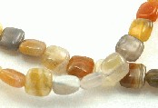 6060: Beaded yellow, mixed botswana agate beads