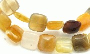 6062: Beaded yellow, mixed botswana agate beads