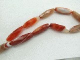 6064: Beaded brown, yellow, red, red, mixed botswana agate beads