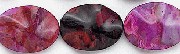 6086: Beaded purple, red, pink crazy-lace agate beads