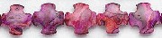 6088: Beaded purple, red, pink crazy-lace agate beads