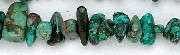 6157: Beaded blue, green, brown turquoise beads