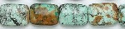 6164: Beaded blue, green, brown turquoise beads