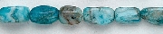 6248: Beaded blue, black, gray, white blue-crazy agate beads