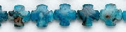 6250: Beaded blue, black, gray, white blue-crazy agate beads