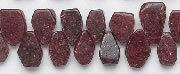 6261: Beaded red muscovite  tear-drop beads
