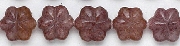 6262: Beaded red muscovite  flower beads