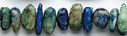 6270: Beaded blue, green, brown azurite malachite beads