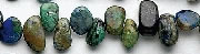 6271: Beaded blue, green, brown azurite malachite beads