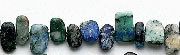 6272: Beaded blue, green, brown azurite malachite beads