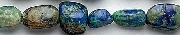 Design 6278: blue, green, brown azurite malachite nuggets beads
