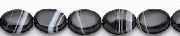 6282: Beaded black, white banded onyx beads