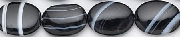 6285: Beaded black, white banded onyx beads