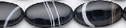 6286: Beaded black, white banded onyx beads