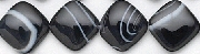 6288: Beaded black, white banded onyx beads