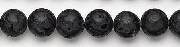 6551: Beaded black lava  round beads
