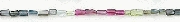 6560: Beaded multi tourmaline  tube beads
