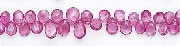 6579: Beaded pink tourmaline  tear-drop beads