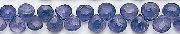 6590: Beaded blue iolite  tear-drop beads