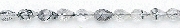 6597: Beaded white, black tourmalated quartz beads