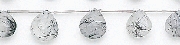 6600: Beaded white, black tourmalated quartz beads