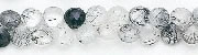 6601: Beaded white, black tourmalated quartz beads