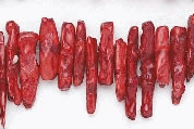 6638: Beaded red sponge coral beads