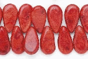 6639: Beaded red sponge coral beads