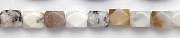 6669: Beaded brown, white agate beads