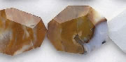 6673: Beaded brown, white agate beads